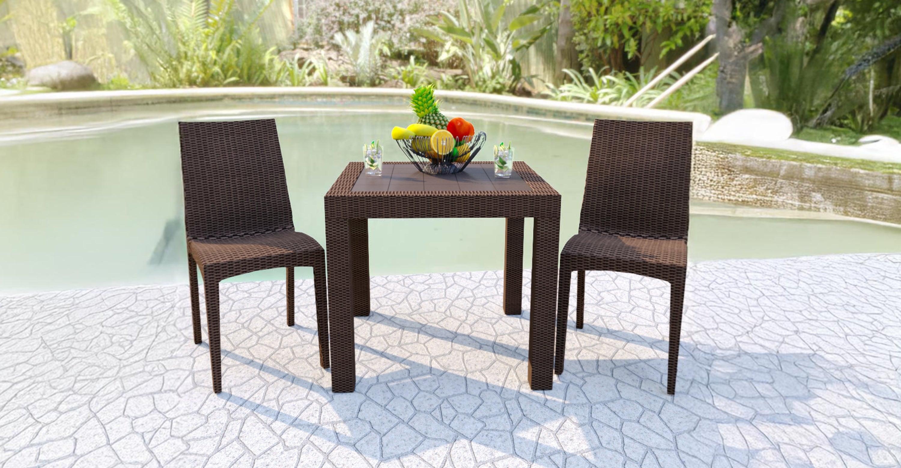 Mace Patio Outdoor Dining Chair with Weave Design in Polypropylene