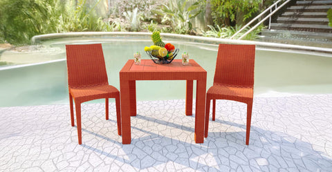 Mace Patio Outdoor Dining Chair with Weave Design in Polypropylene