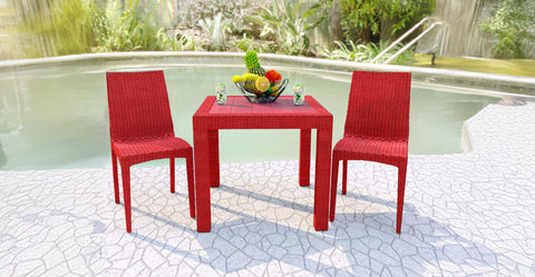 Mace Patio Outdoor Dining Chair with Weave Design in Polypropylene