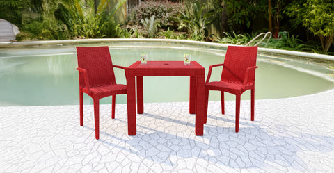 Mace Patio Outdoor Dining Armchair with Weave Design in Polypropylene