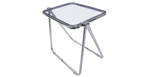 Square Folding Side Table with Plastic Tabletop and Iron Frame