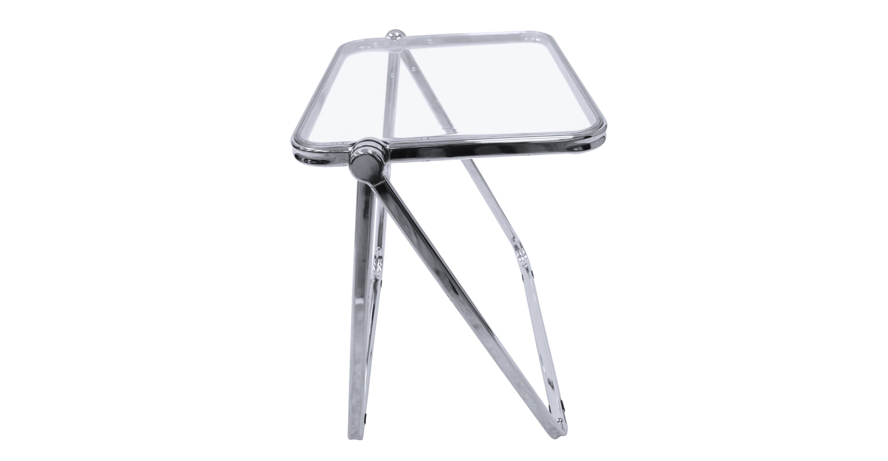 Square Folding Side Table with Plastic Tabletop and Iron Frame