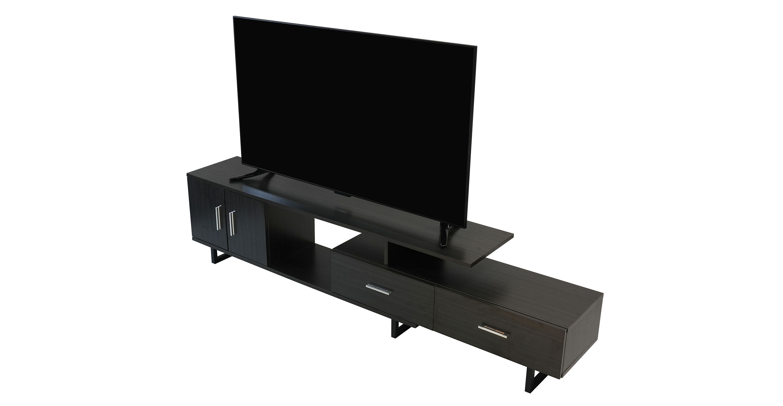 Avery Mid-Century Modern TV Stand with MDF Cabinet and Powder Coated Steel Legs