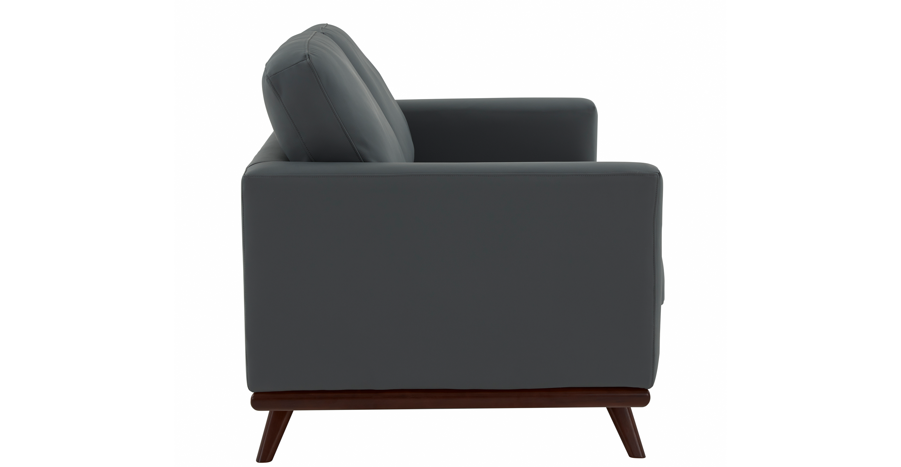 Birch Wood Base Leather Loveseat - Chester Collection