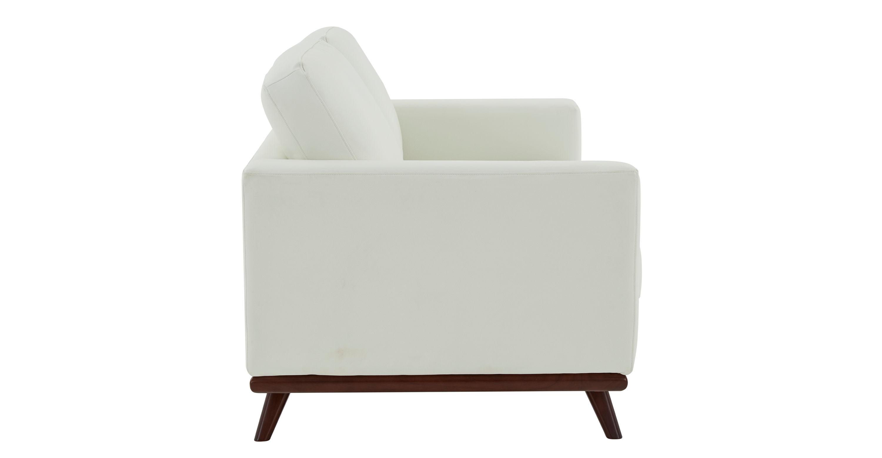 Birch Wood Base Leather Loveseat - Chester Collection