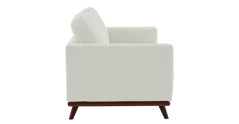 Birch Wood Base Leather Loveseat - Chester Collection