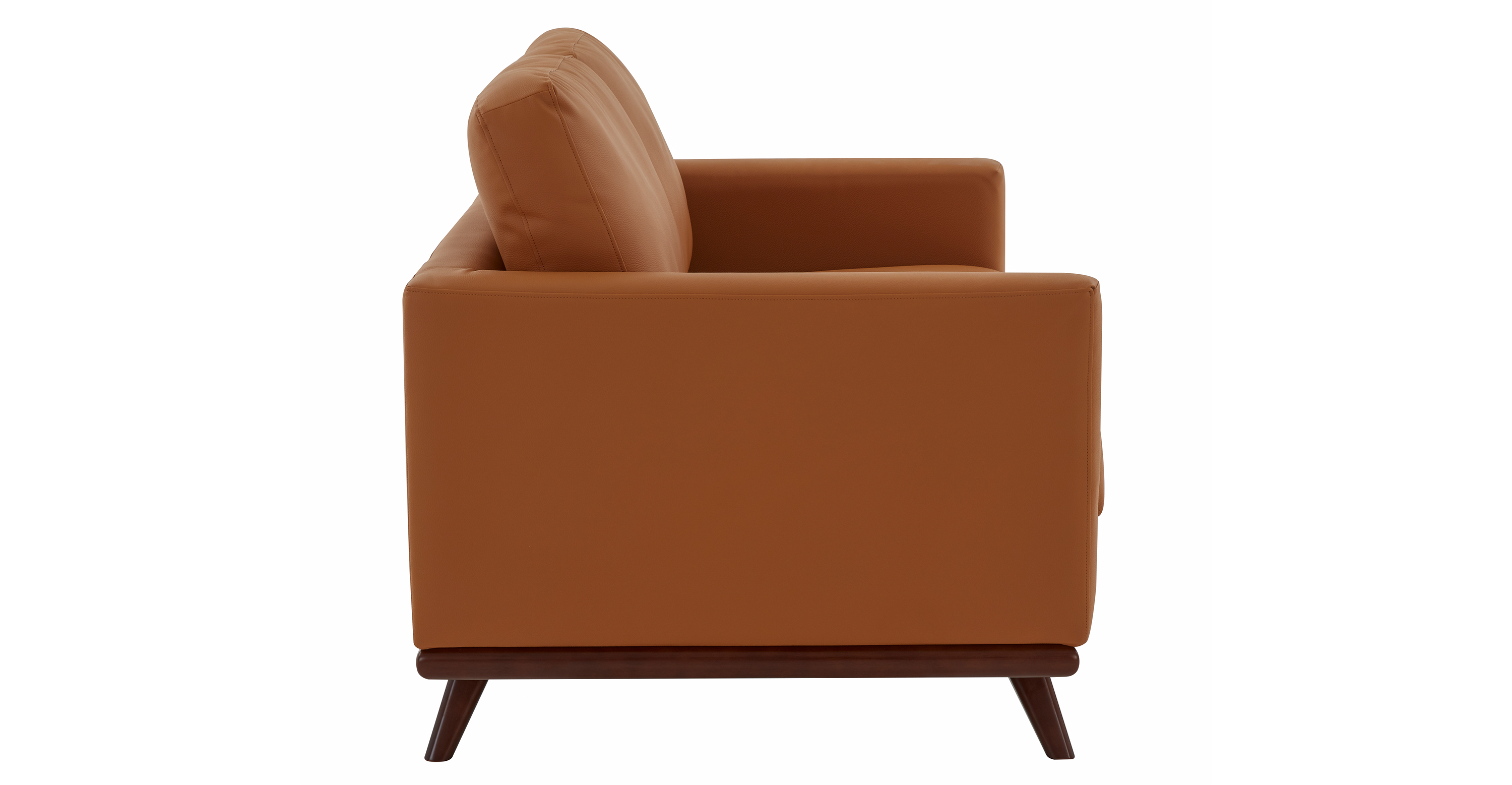 Birch Wood Base Leather Loveseat - Chester Collection