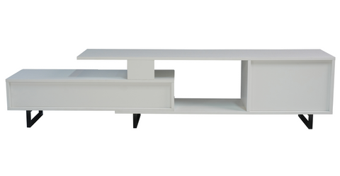 Avery Mid-Century Modern TV Stand with MDF Cabinet and Powder Coated Steel Legs