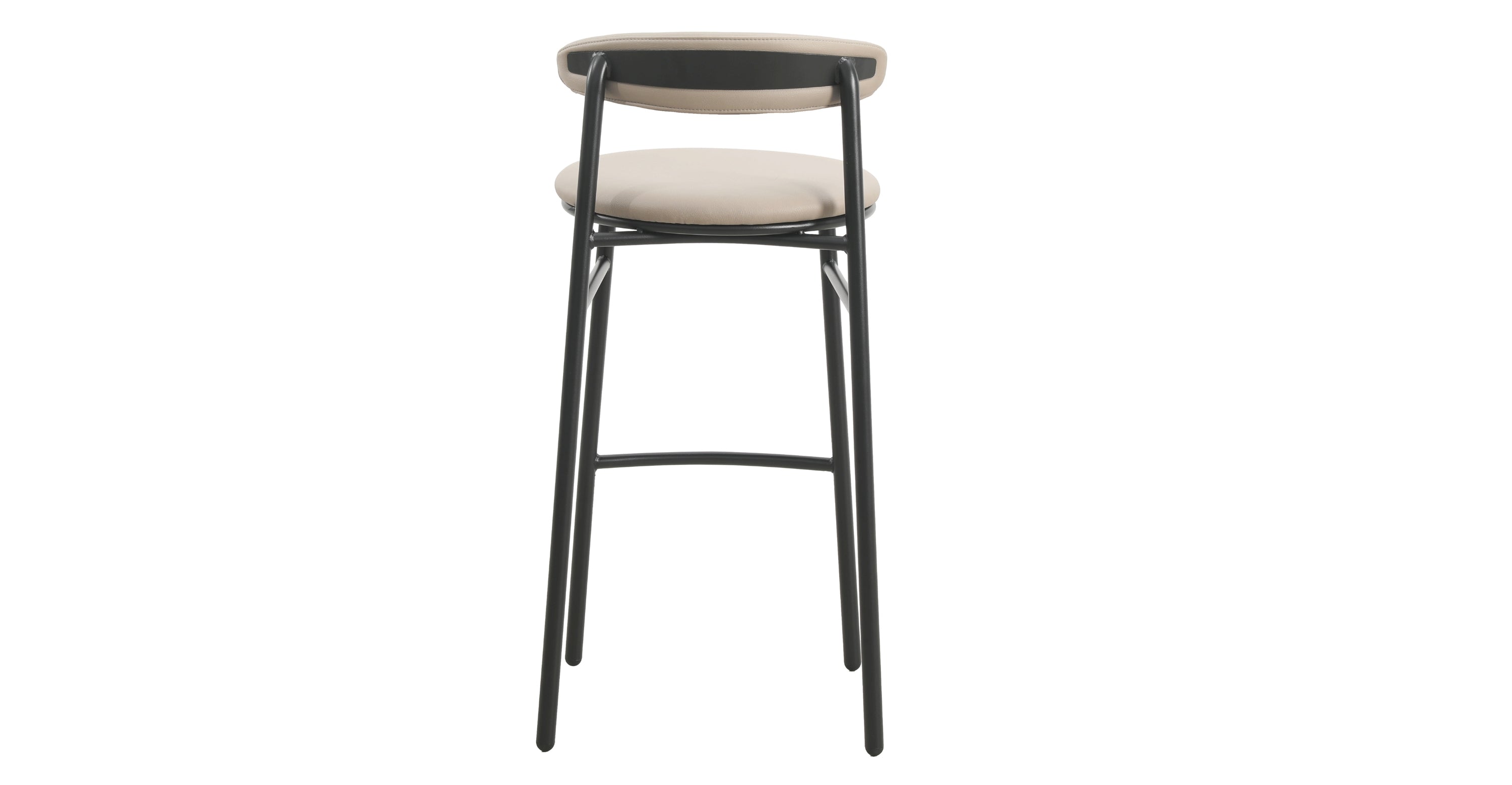 Lume Series Modern Bar Stool Upholstered in Leather for Dining Room and Kitchen