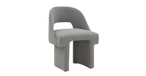 Quell Boucle Accent Chair Curved Open Back Design and Manufactured Wood Frame