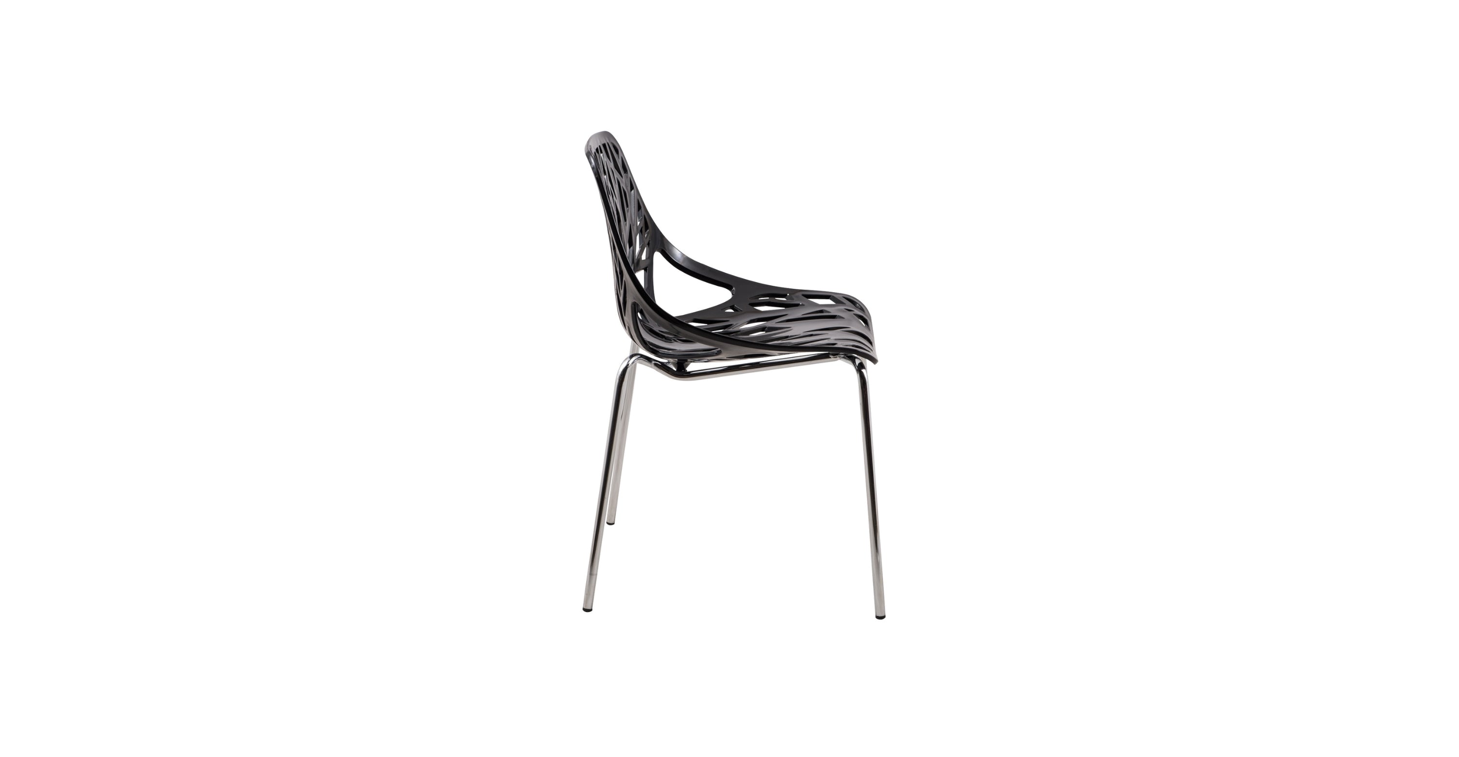 Modern Asbury Dining Chair with Chromed Legs set of 2