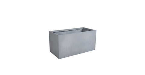 Flora Modern Rectangular Planter Pot in Fiberstone and Clay Weather Resistant Design in Grey