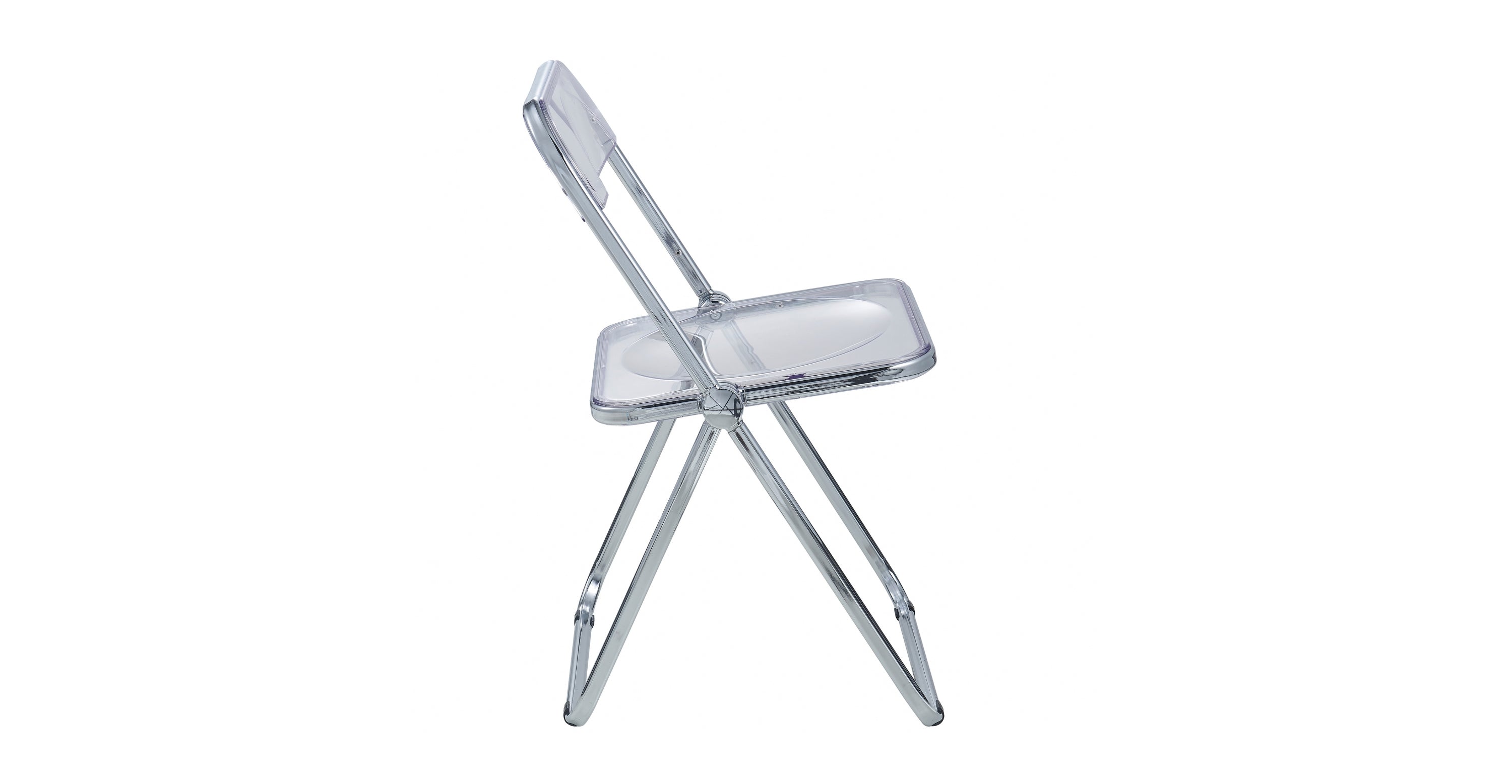 Lawrence Acrylic Folding Chair With Metal Frame Set of 2