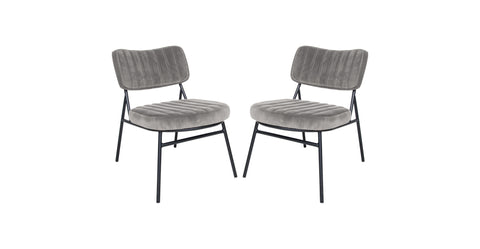 Marilane Velvet Accent Chair With Metal Frame Set of 2