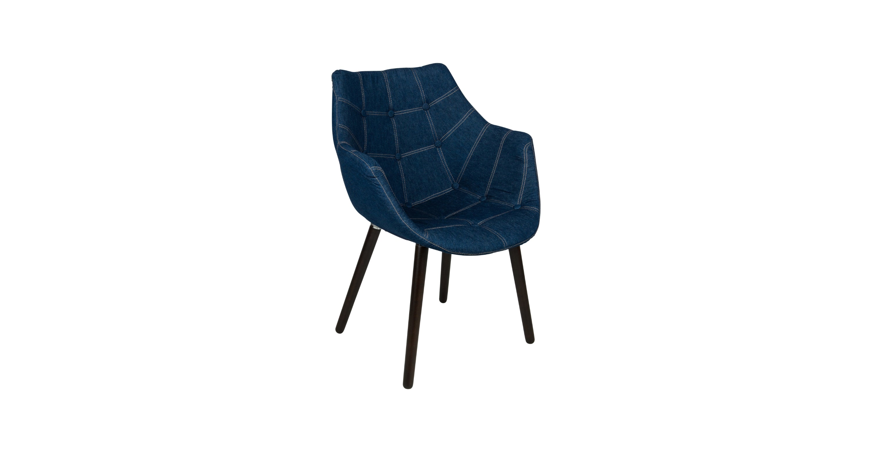 Milburn Modern Tufted Denim Lounge Accent Armchair