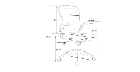 Newton Mesh Ergonomic Office Chair Adjustable Height with Flip Armrest