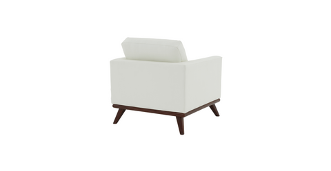 Chester Modern Leather Accent Arm Chair With Birch Wood Base