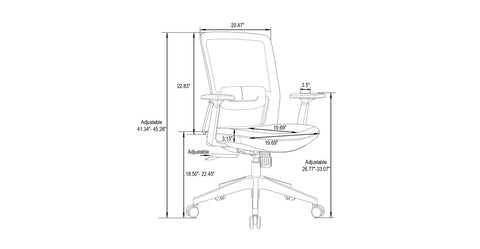 Ingram Ergonomic Modern Office Mesh Task Chair With Adjustable Height