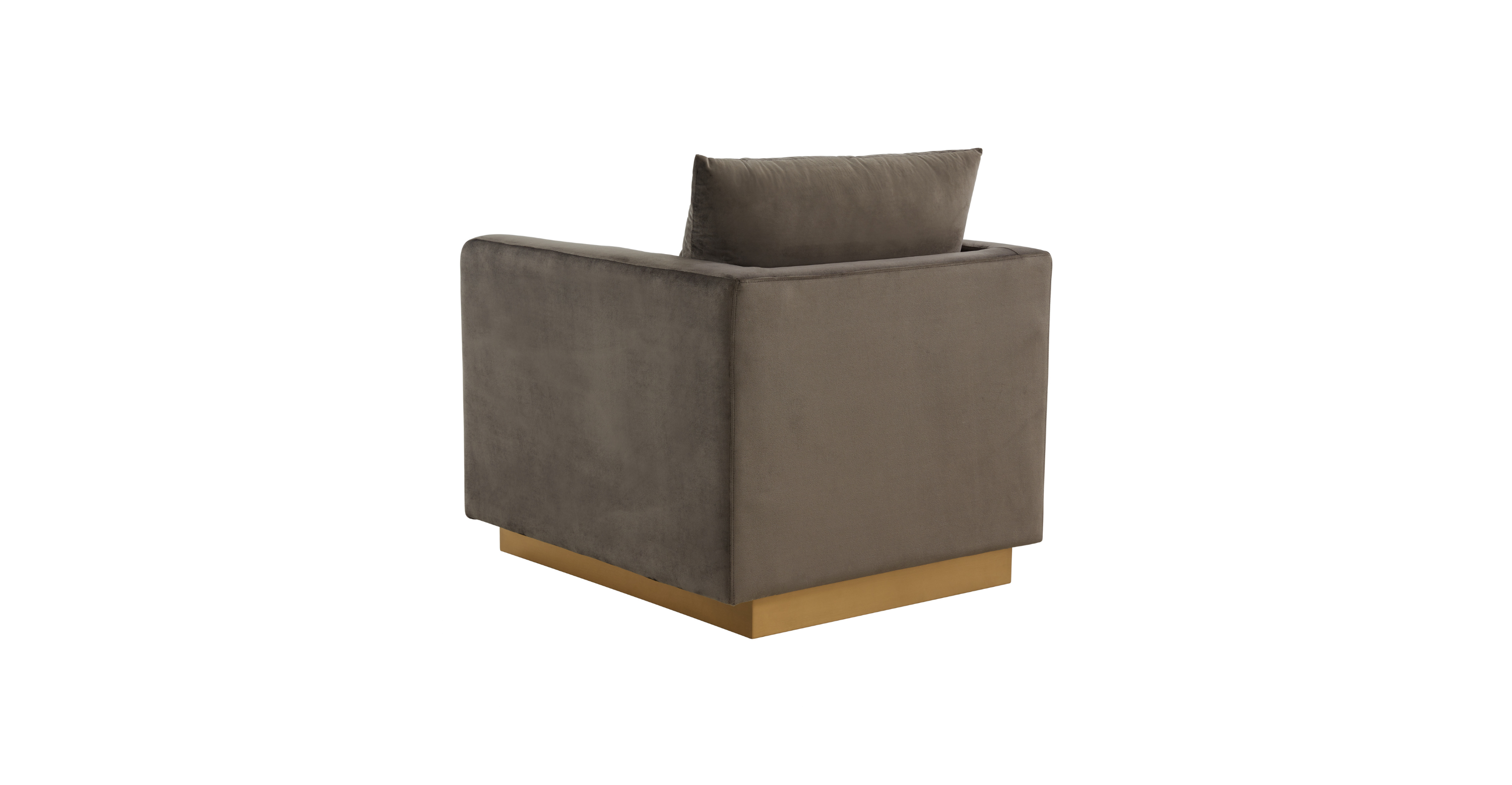 Nervo Modern Mid-Century Upholstered Velvet/Leather Accent Chair with Gold Base