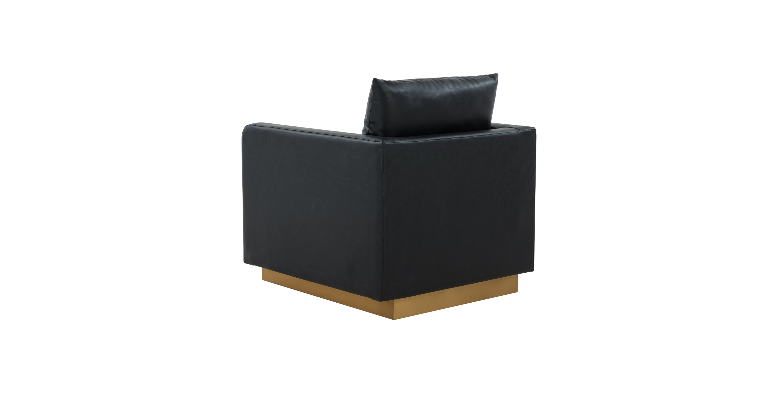 Nervo Modern Mid-Century Upholstered Velvet/Leather Accent Chair with Gold Base