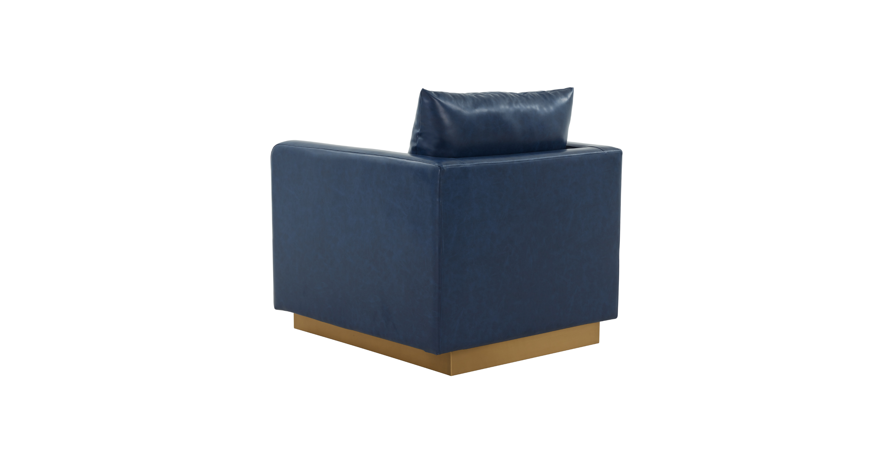 Nervo Modern Mid-Century Upholstered Velvet/Leather Accent Chair with Gold Base