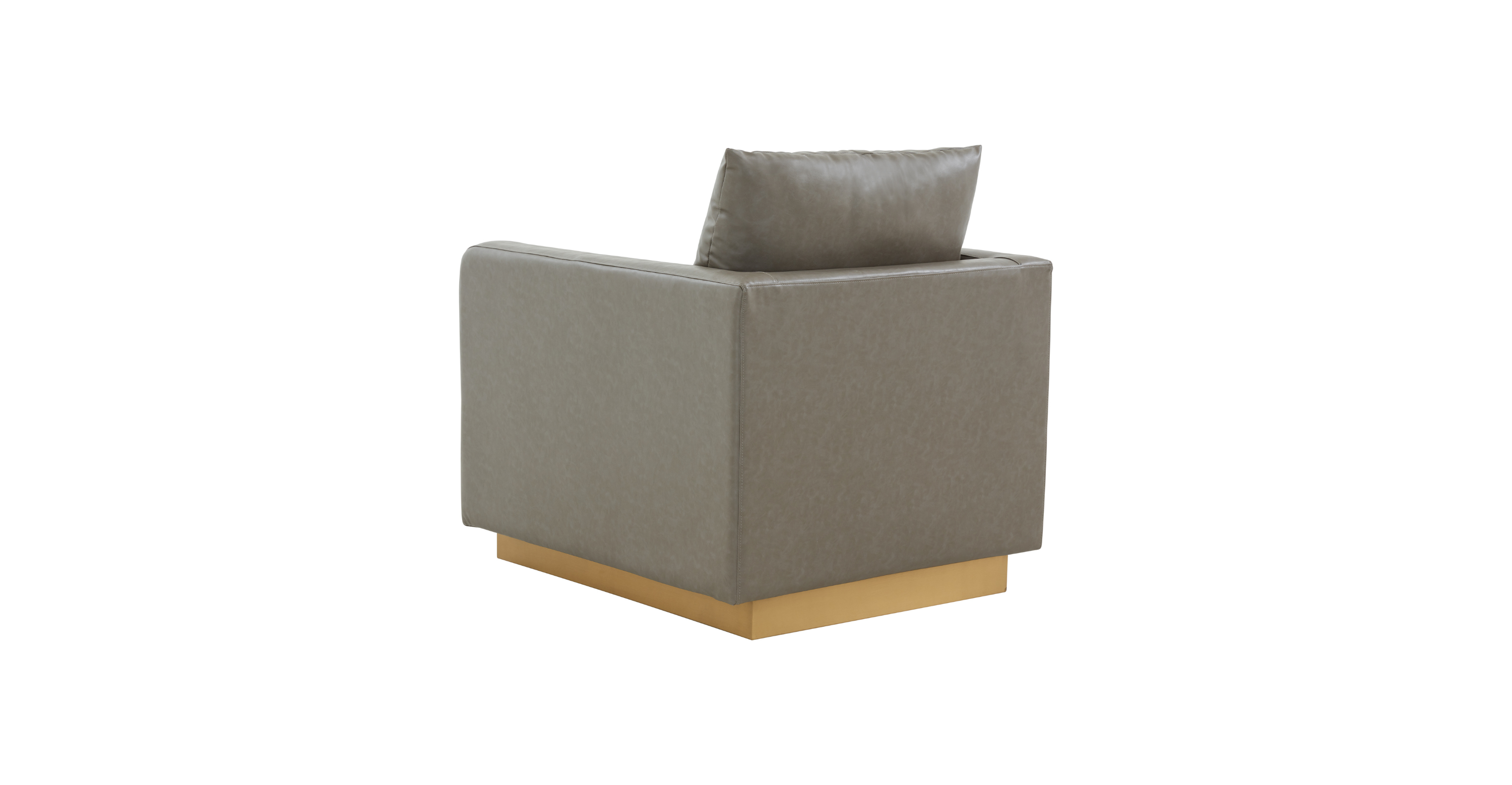 Nervo Modern Mid-Century Upholstered Velvet/Leather Accent Chair with Gold Base