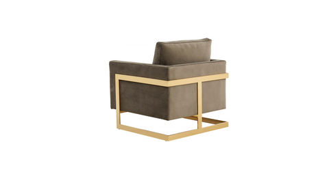 Lincoln Modern Upholstered Accent Armchair With Gold/Black Metal Frame