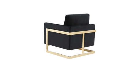 Lincoln Modern Upholstered Accent Armchair With Gold/Black Metal Frame