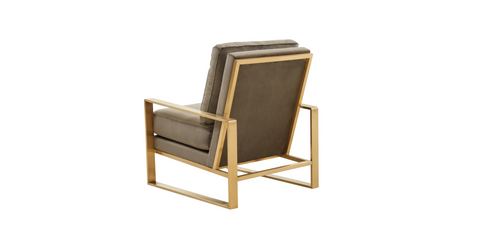 Jefferson Accent Armchair with Upholstered and Gold/Silver Metal Frame