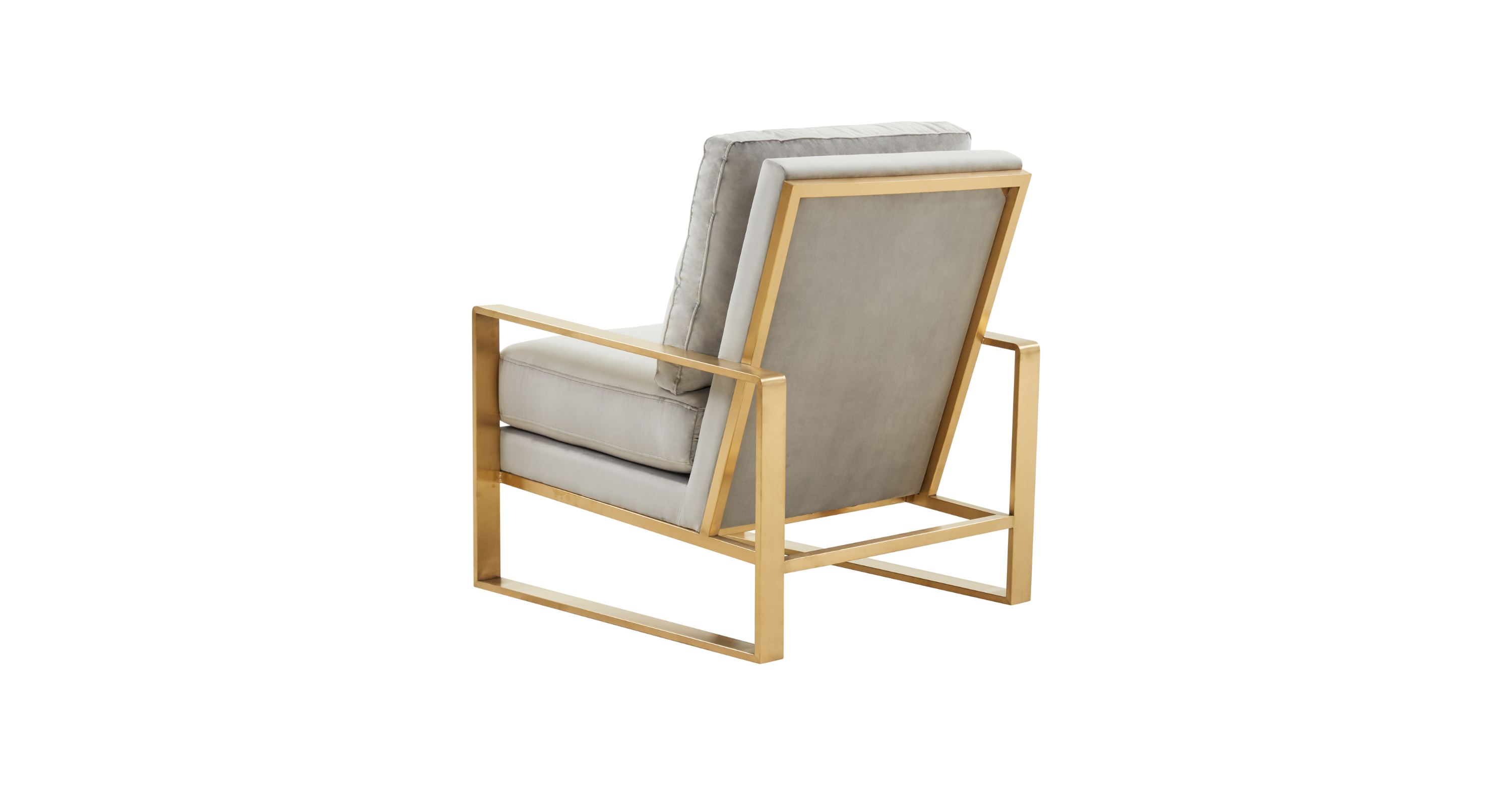 Jefferson Accent Armchair with Upholstered and Gold/Silver Metal Frame