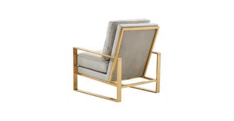 Jefferson Accent Armchair with Upholstered and Gold/Silver Metal Frame