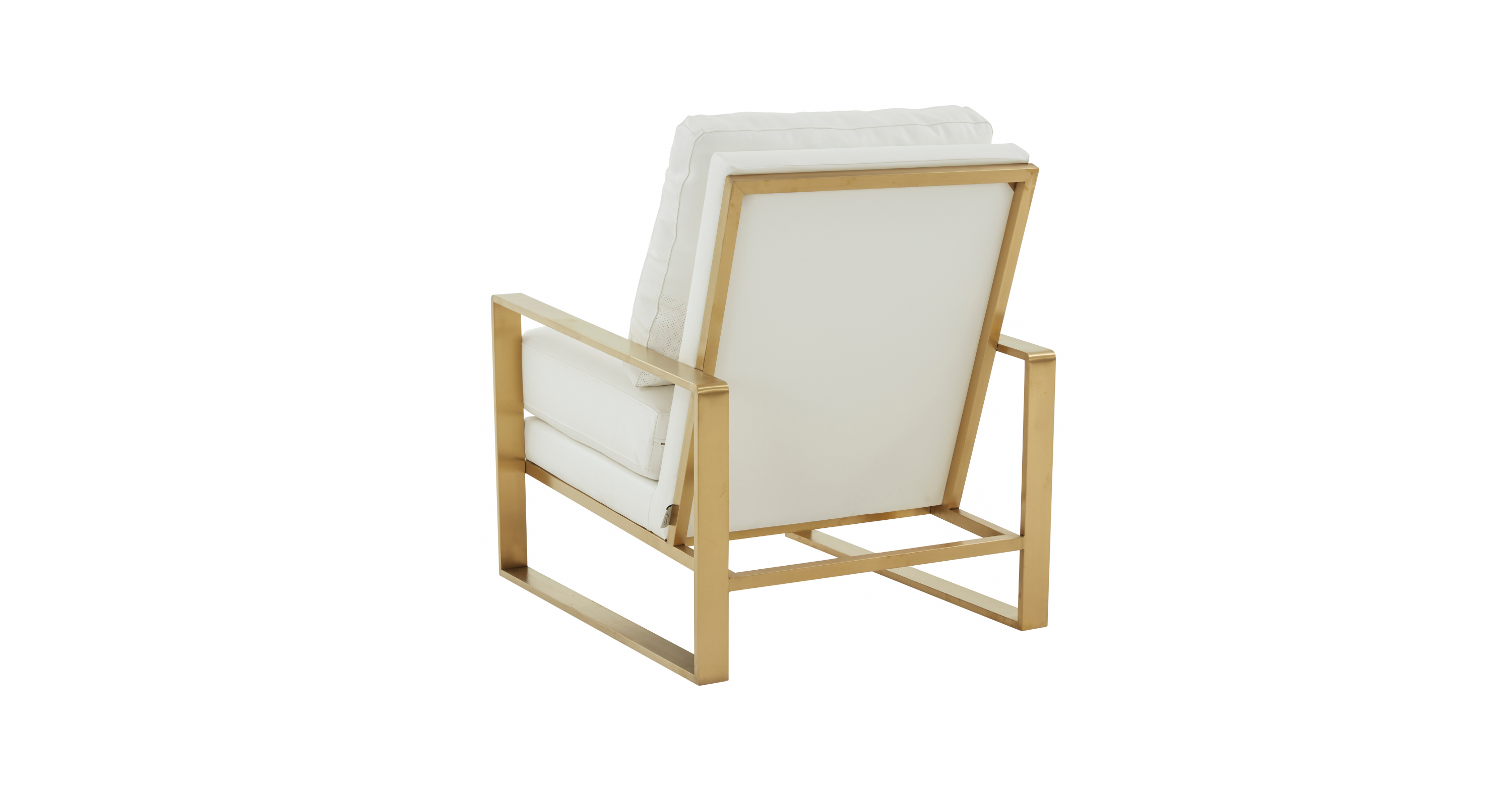 Jefferson Accent Armchair with Upholstered and Gold/Silver Metal Frame