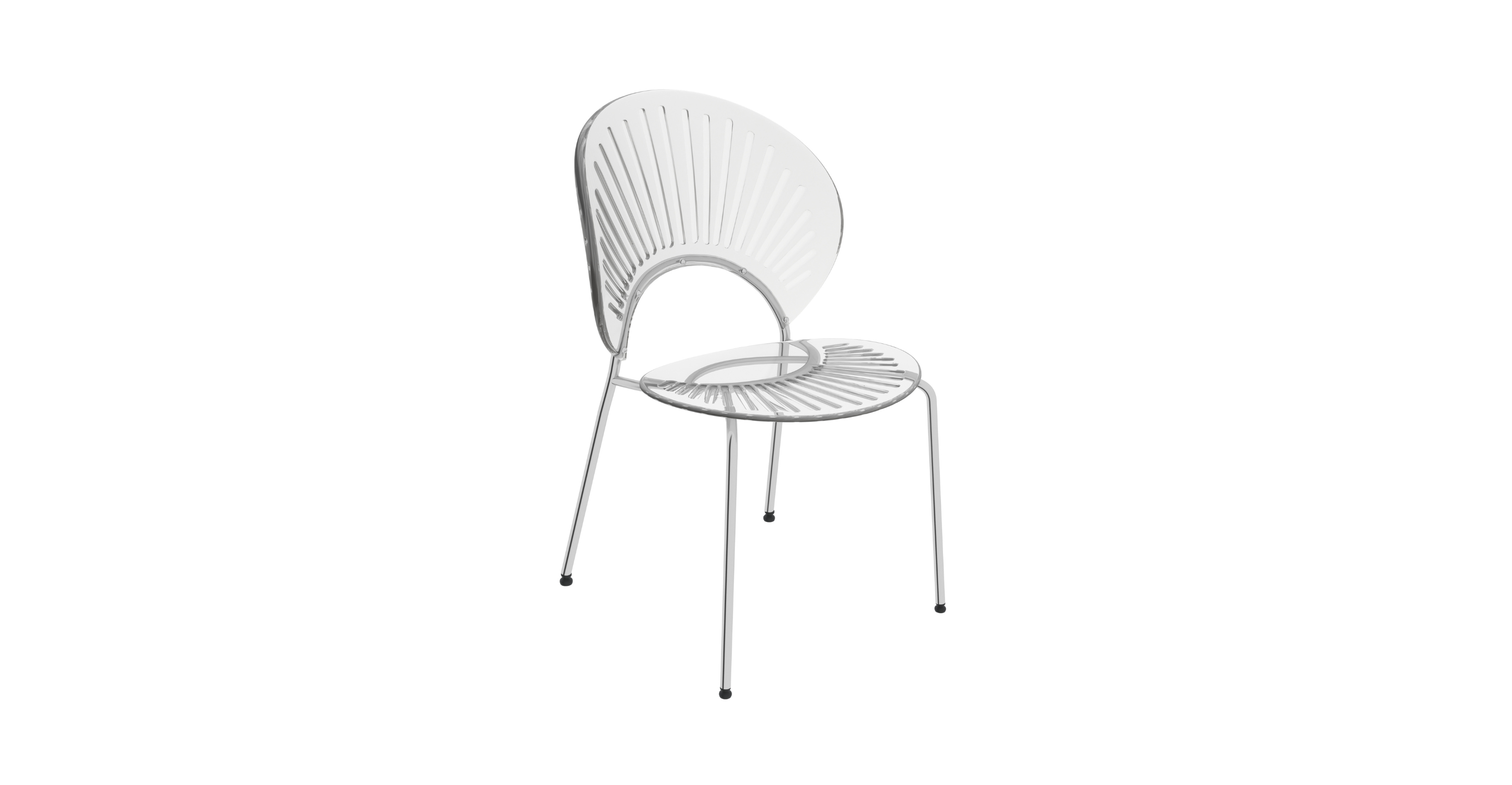 Opulent Modern Plastic Dining Chair in Chrome Metal Legs