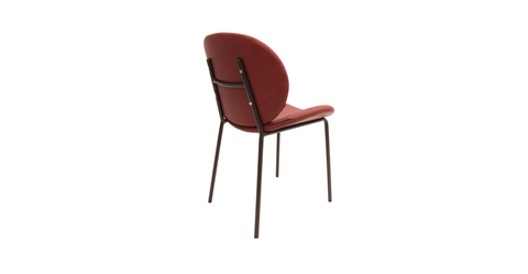 Servos Modern Dining Side Chair with Upholstered Seat and Powder Coated Iron Frame Set of 2