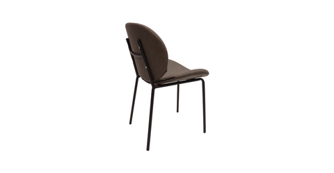 Servos Modern Dining Side Chair with Upholstered Seat and Powder Coated Iron Frame Set of 2