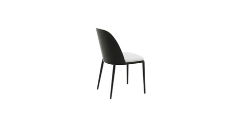 Tule Dining Side Chair with Upholstered Seat and Powder-Coated Steel Frame Set of 4