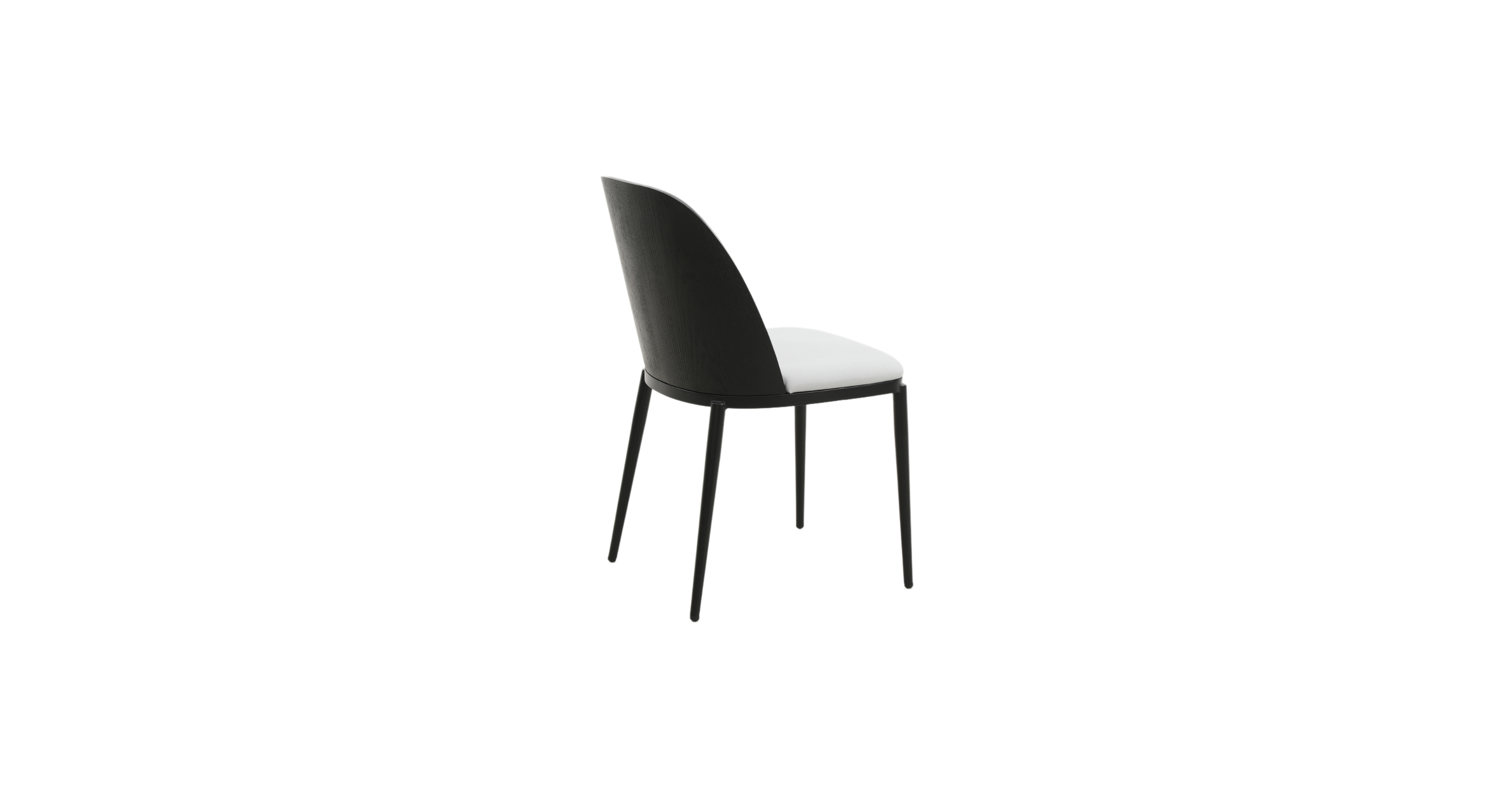 Tule Dining Side Chair with Upholstered Seat and Powder-Coated Steel Frame Set of 2