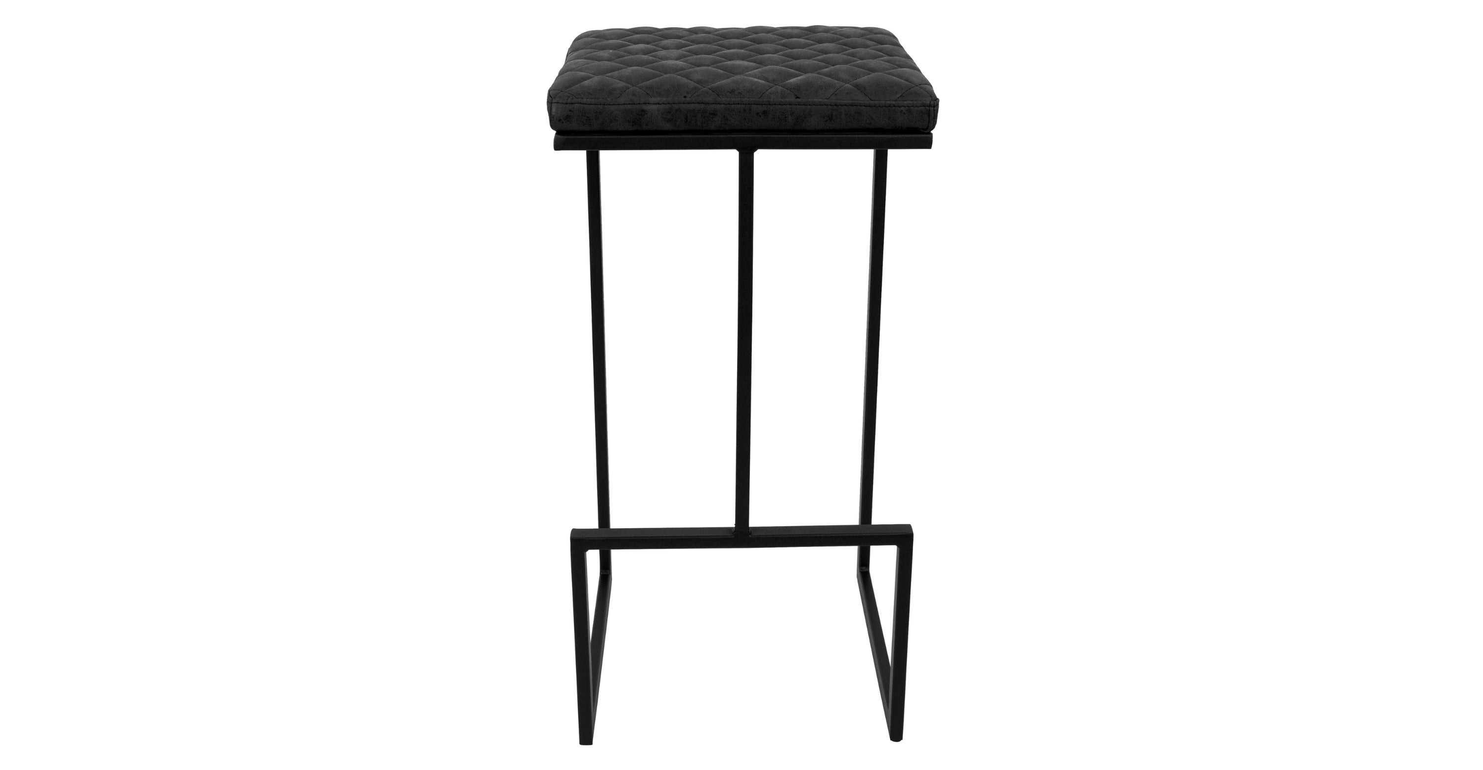 Quincy Quilted Stitched Leather Bar Stools With Metal Frame