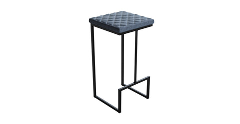 Quincy Quilted Stitched Leather Bar Stools With Metal Frame