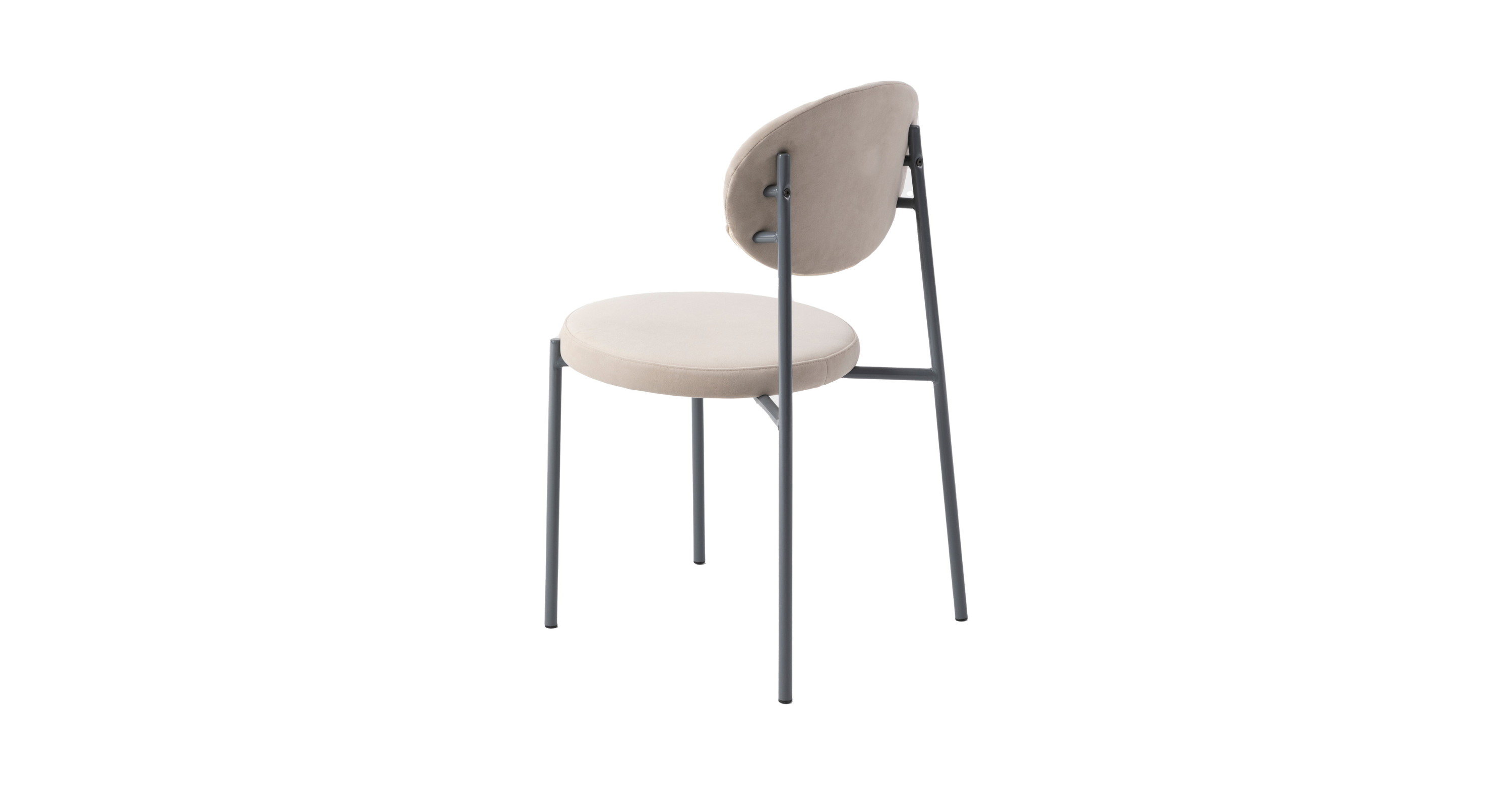 Euston Modern Upholstered Dining Chair with Round Wicker/Velvet Back Style