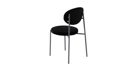 Euston Modern Upholstered Dining Chair with Round Wicker/Velvet Back Style