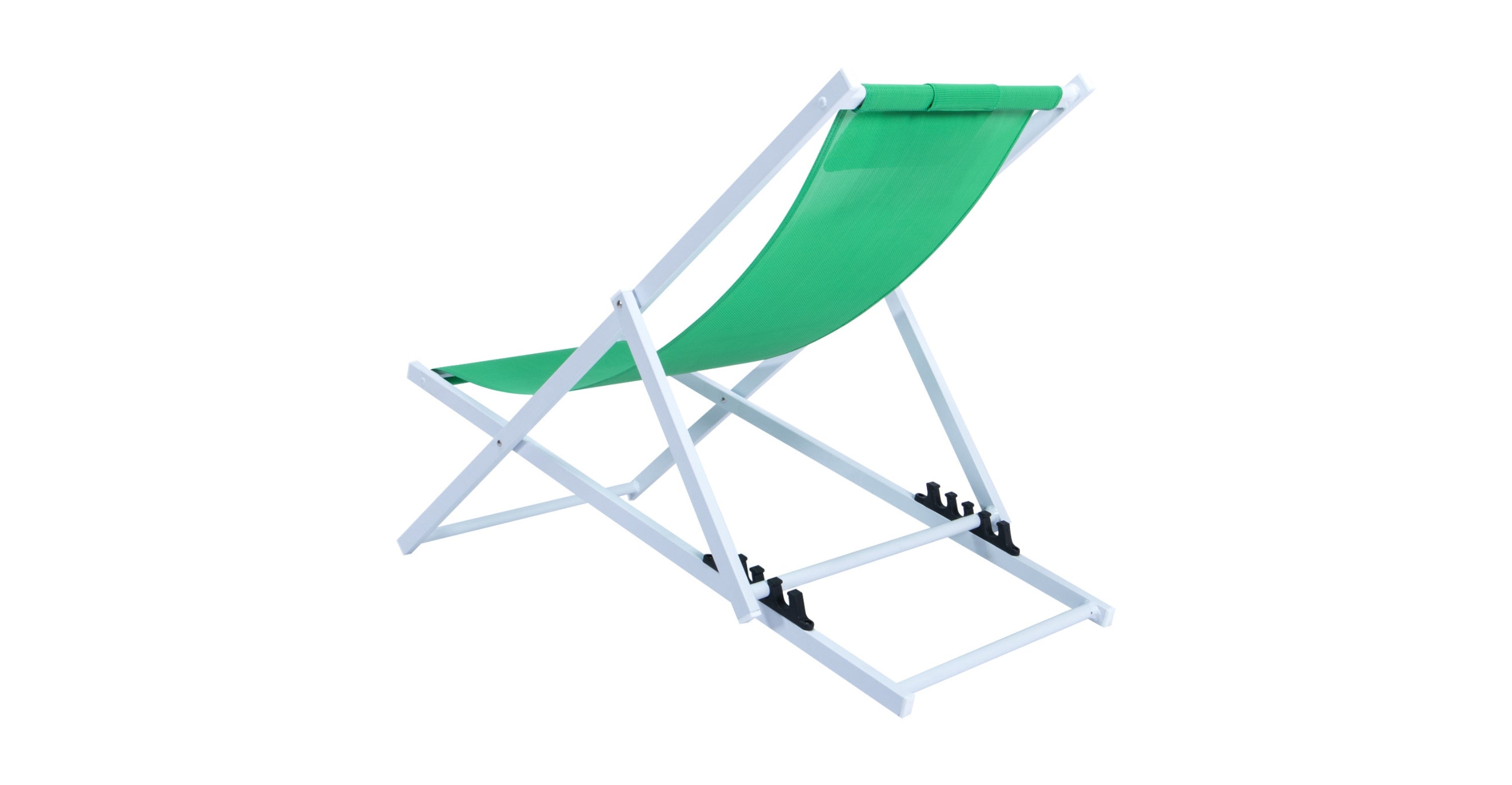 Sunset Outdoor Sling Lounge Chair With Headrest Cushion