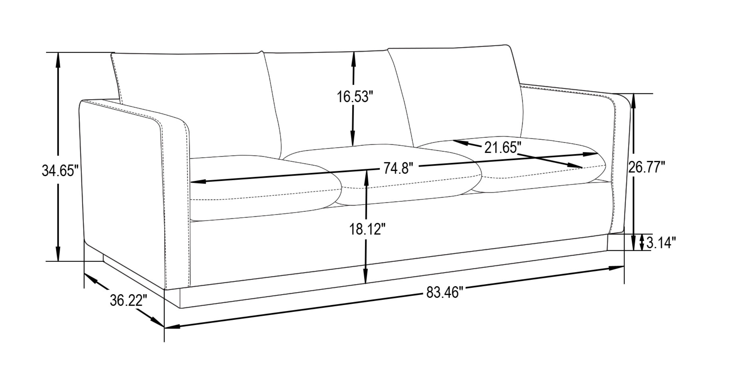 Nervo 3-Seater Velvet/Leather Full Sofa with Gold Stainless Steel Base