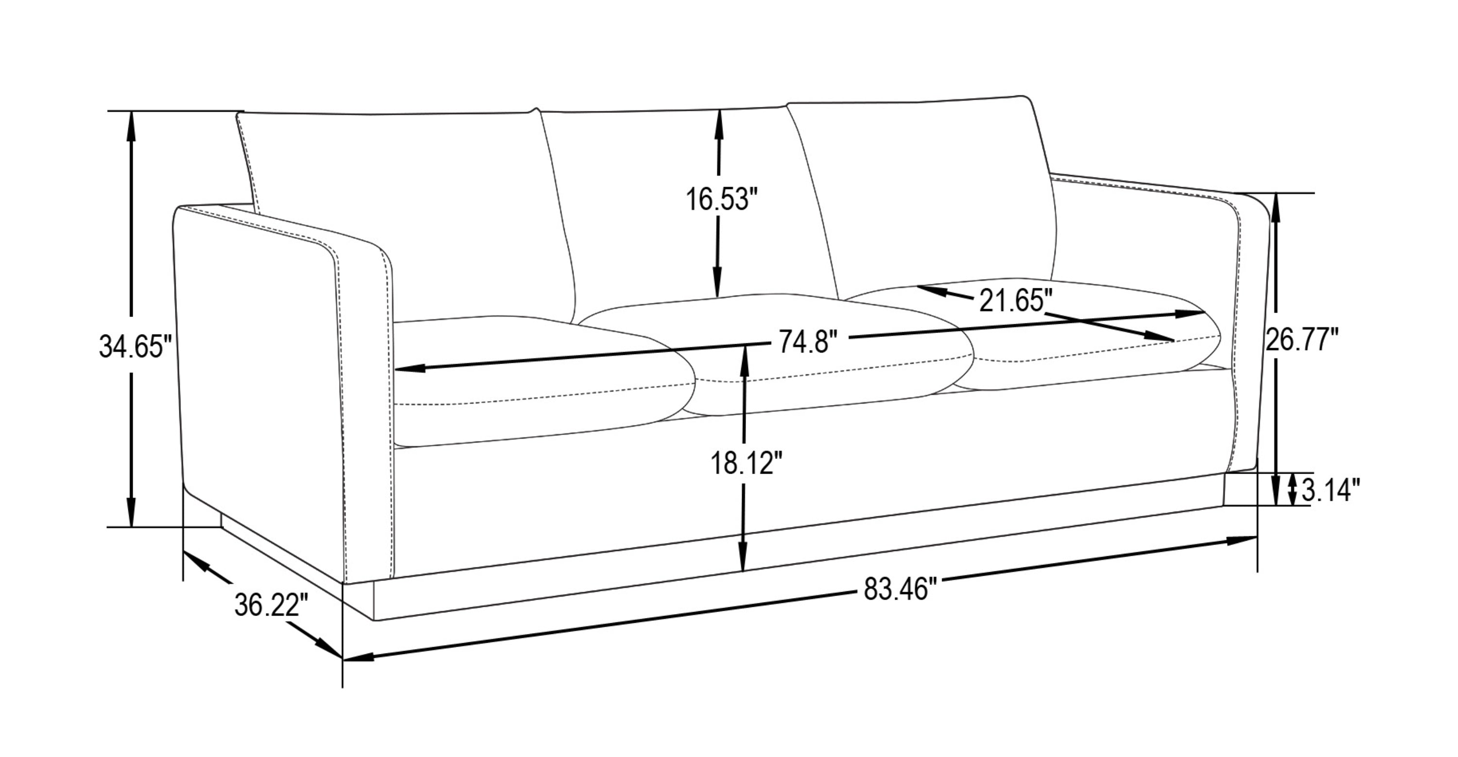 Nervo 3-Seater Velvet/Leather Full Sofa with Gold Stainless Steel Base