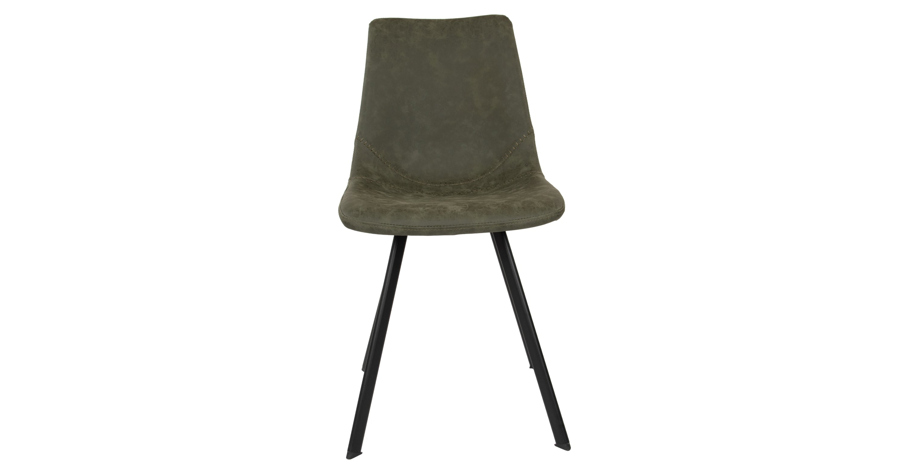 Markley Modern Leather Dining Chair With Metal Legs Set of 2