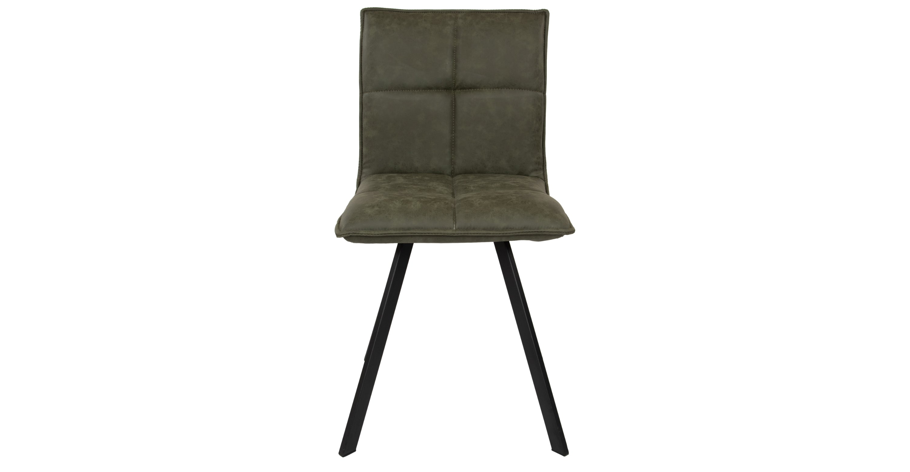 Wesley Leather Dining Chair With Iron Legs