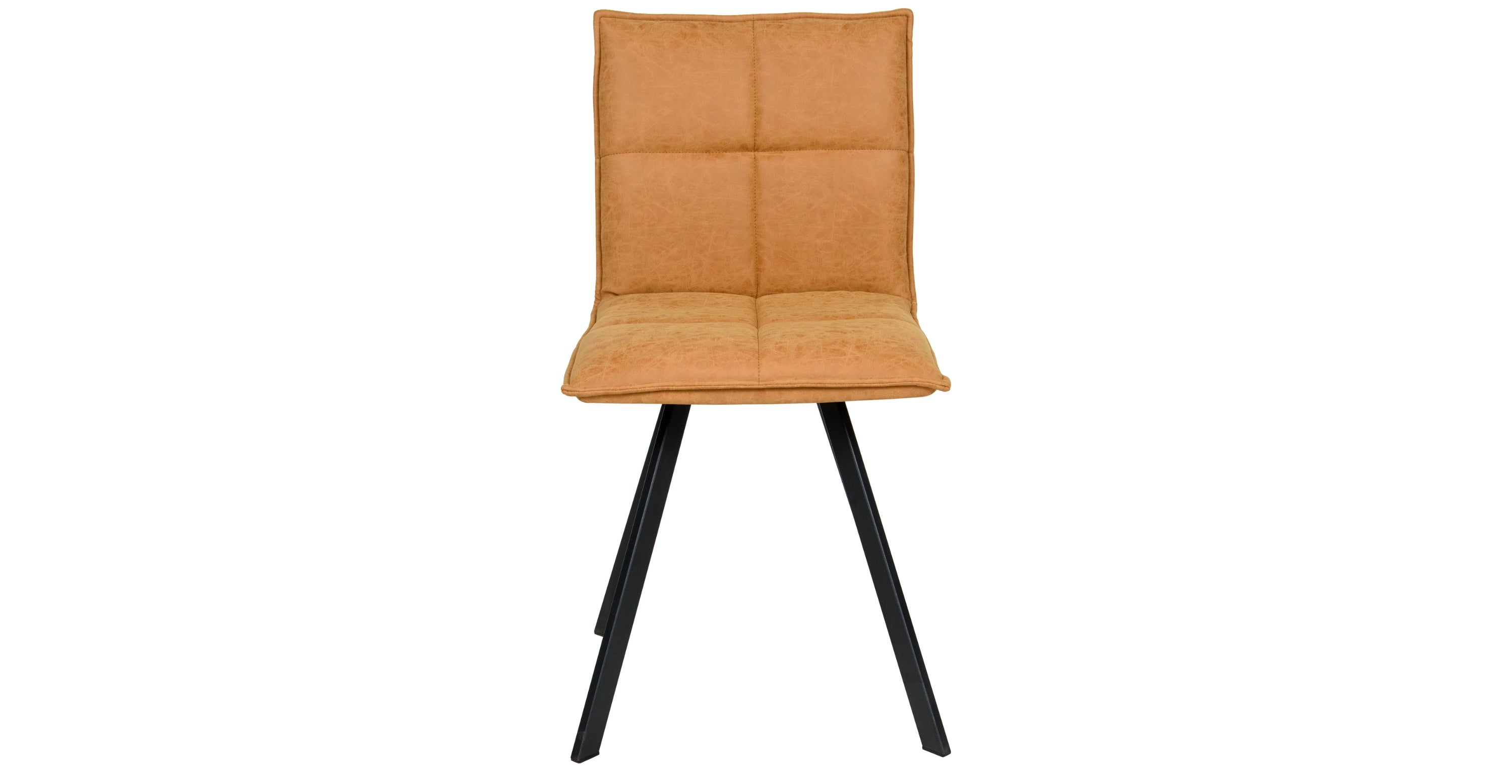 Wesley Leather Dining Chair With Iron Legs