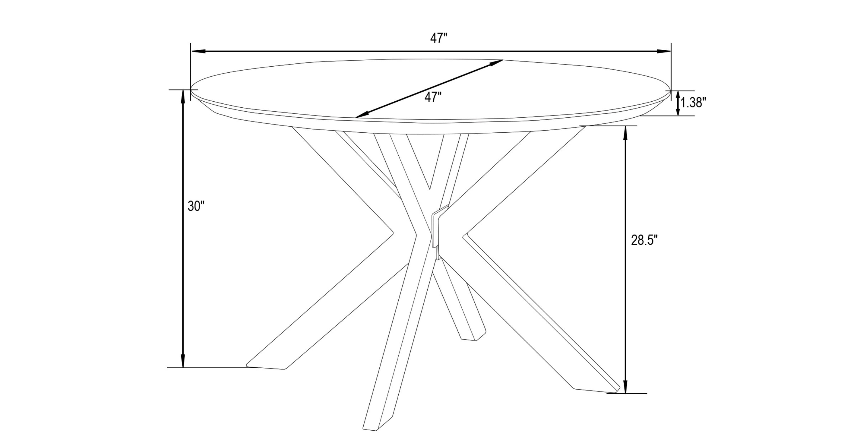 Lawrence 5-Piece Dining Set with Folding Acrylic Chairs & Round Geometric Table