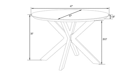 Lawrence 5-Piece Dining Set with Folding Acrylic Chairs & Round Geometric Table