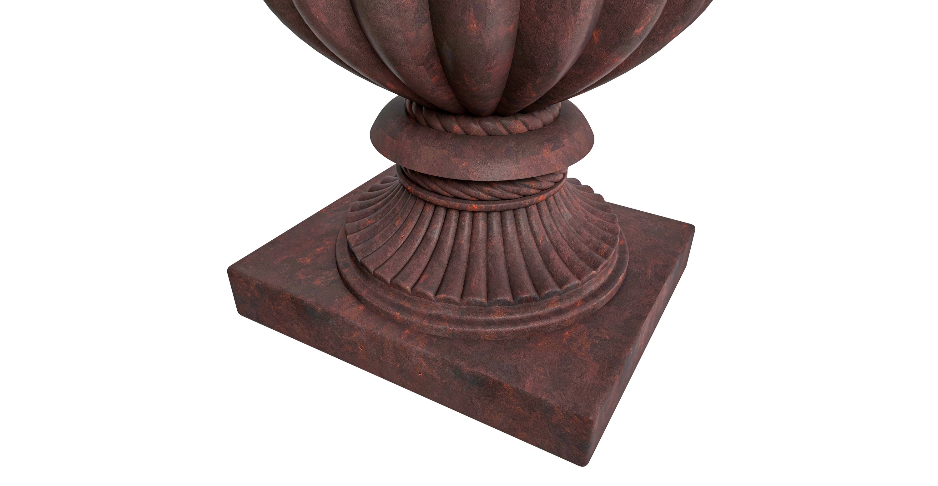 Lotus Fiberstone and Clay Urn Planter Pot Indoor Outdoor with Drainage Holes